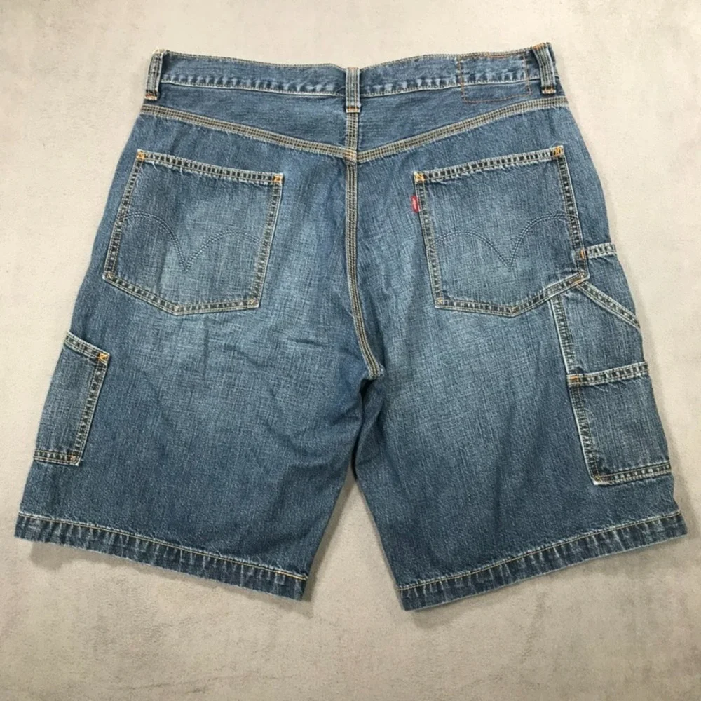 Levi's Carpenter Jean Shorts Men's 36 Blue Denim Y2K Baggy Loose Vintage Jorts